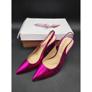 Jessica Simpson Shoes Womens 6 M Heels Pink Metallic Snakeskin Print